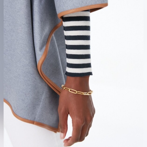 Tuckernuck Slate Leather Trim Funnel Piper Poncho - Picture 5 of 11